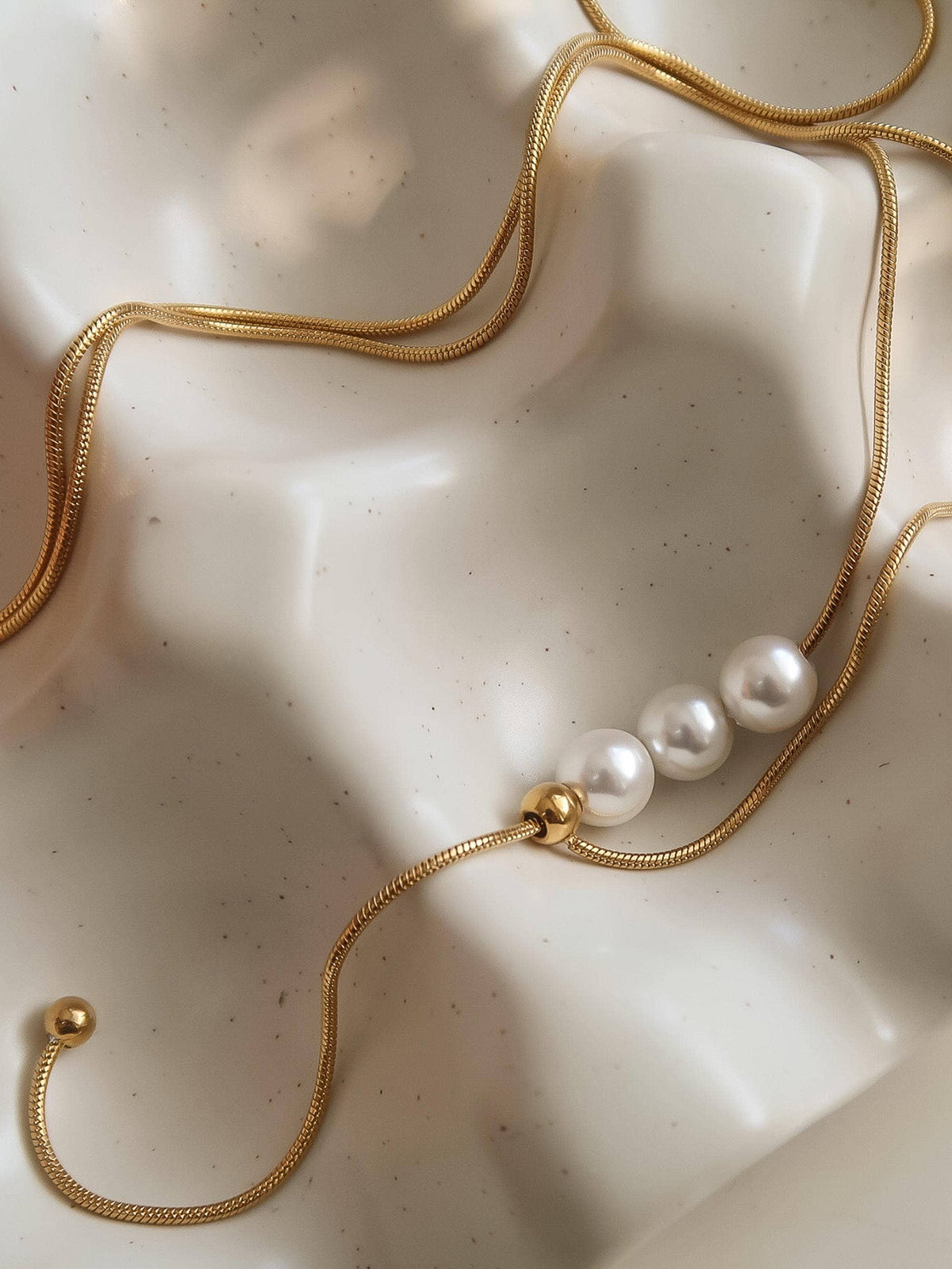 Montana 18K Gold Non-Tarnish Pearl Y Drop Sweater Necklace