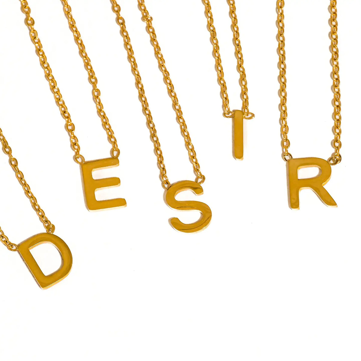 Flanerie Desir 18K Gold Non-Tarnish Petite Classic Letter Necklace