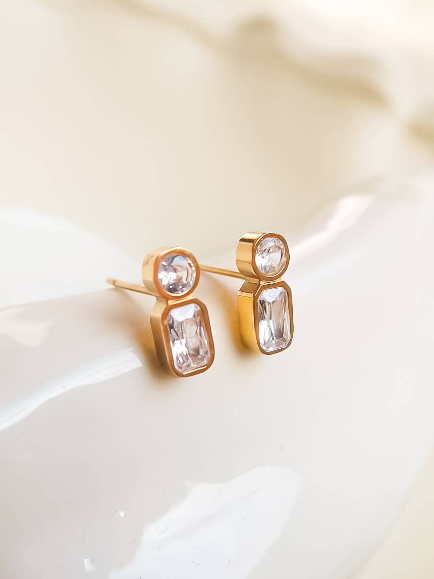 Zaid 18K Gold Non-Tarnish Mini CZ Stud