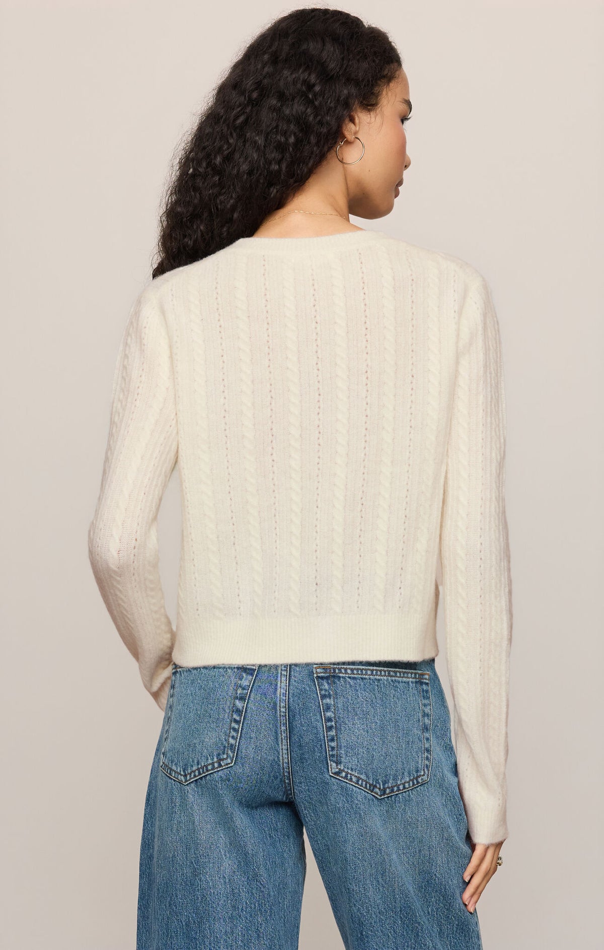 ZSupply Medina Pointelle Cardigan Ivory
