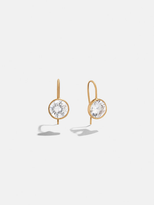 Bauble Bar Fallon 14K Gold Bezel Earrings - 10MM Stone