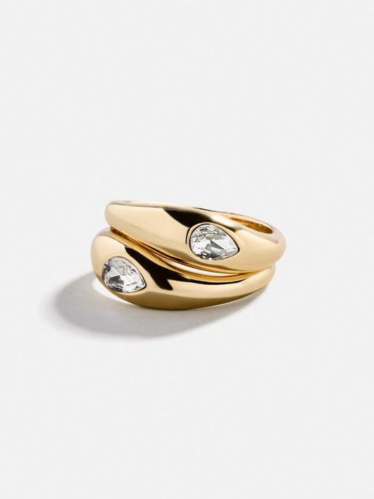 Bauble Bar Vanessa Ring Set - Gold/Pavé